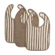 Pack 3 Baberos Rizo Con Velcro 4-24M Me-Fat Stripe Taupe