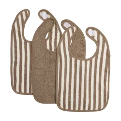 Pack 3 Baberos Rizo Con Velcro 4-24M Me-Fat Stripe Taupe