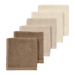 Pack 6 Toalla Faciales 30X30 Cm Me-Terry Nat/S.Sand/Taupe