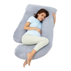 Almohada Lactancia Forma U Pp101 46X46X15 Cm Gris Terciopelo