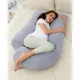 Almohada Lactancia Forma U Pp101 46X46X15 Cm Gris Terciopelo