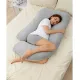 Almohada Lactancia Forma U Pp101 46X46X15 Cm Gris Terciopelo