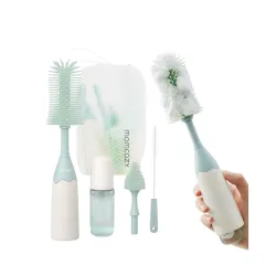 Juego Cepillos Limpia Biberones Presion Ls002 Unico Verde