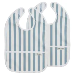 Pack 2Ud Baberos Con Bolsillo 4-24M Me-Fat Stripe Jeans Blue