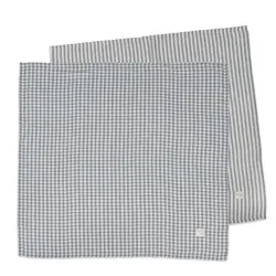 Set/ 2 Muselinas 70x70 Cm Praline Vichy/rayas  Matcha