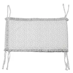 Protector Cuna 120x60 Cm Little Bloom Flor Gris