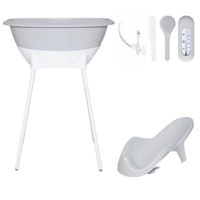 Set02 LUMA: bañera y asiento baño - Light Grey/patas white LUMA - 1