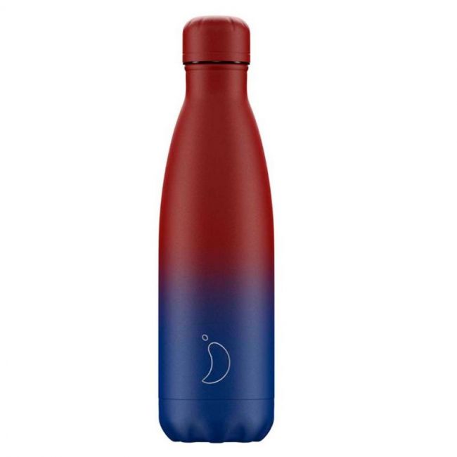 Botella Gradiente Mate Azul y Roja 500ml