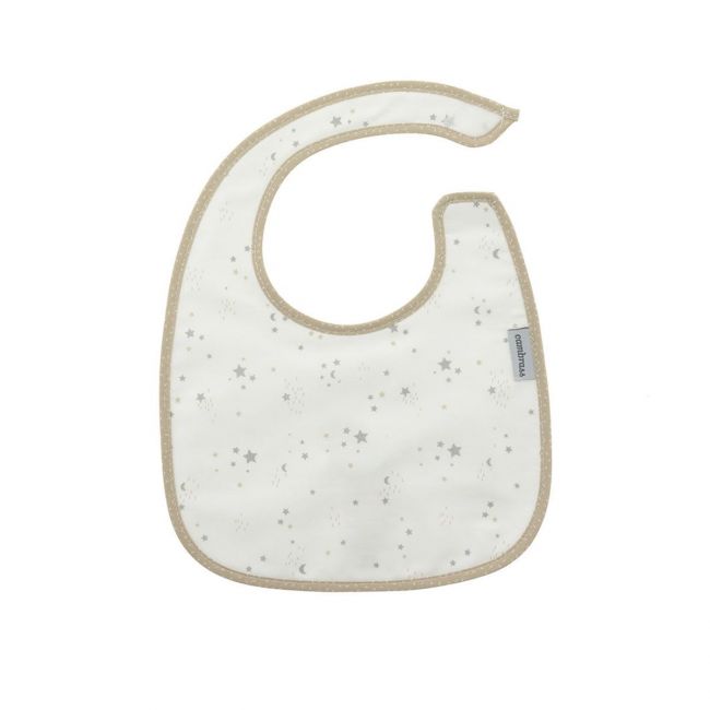 Babero Cuadrado Con Velcro Sky Beige/Estrella 20X26 Cm CAMBRASS - 1