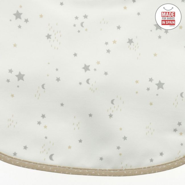 Babero Cuadrado Con Velcro Sky Beige/Estrella 20X26 Cm CAMBRASS - 3