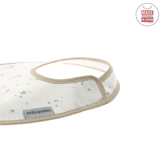 Babero Cuadrado Con Velcro Sky Beige/Estrella 20X26 Cm CAMBRASS - 4