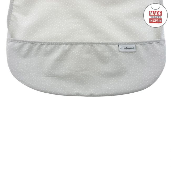 Babero Plastificado Cuadrado Sky Gris/Lluvia 28X36 Cm CAMBRASS - 3