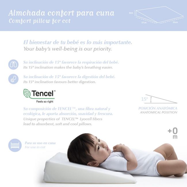 Almohada Confort Cuna 55X37 Cm Liso E Blanco CAMBRASS - 4