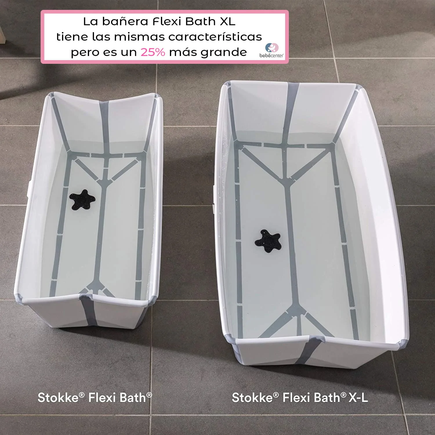 Set de Bañera Plegable Bebé Flexi Bath XL Blanco con Asiento