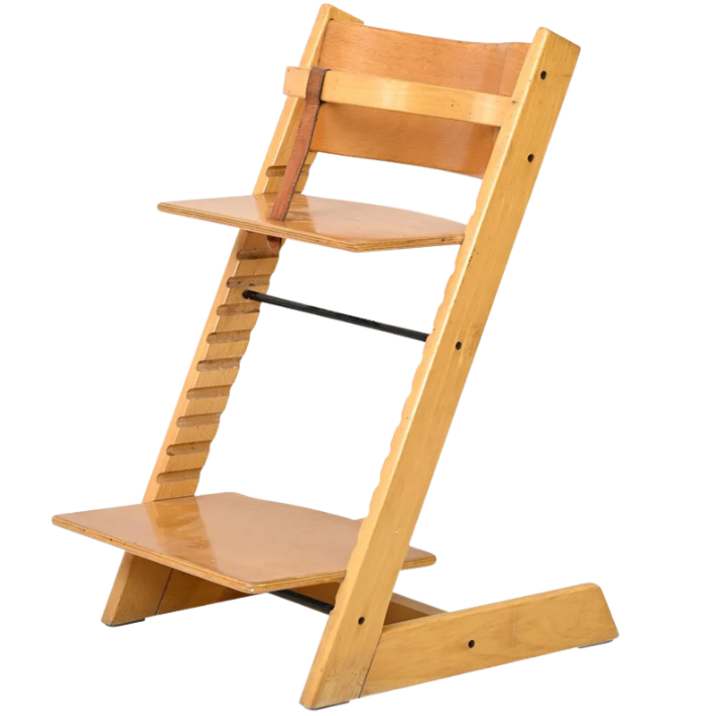 Tripp Trapp by Stokke - Silla alta ajustable de madera para bebé (sólo  silla), Nuevo arnés, Negro