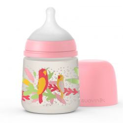 Bebedouro Rosa Jungle Tetina Fisiológica SX Pro Fluxo Lento 150ml 0+M