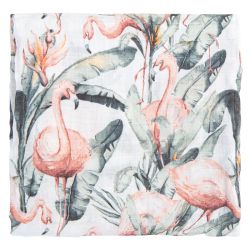 Musselina de Bambu 120x120cm Flamenco Branco