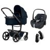 Carro Trio Joolz Day 5 Azul Marinho com Bebê Conforto Pebble Cinza