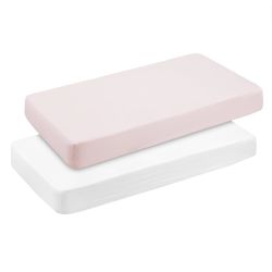 Lençol de berço 60 Pack 2 Unidades 60X120X17 Cm Soft Rosa