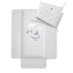 PACK COLCHA E PROTETOR 60X120 POLARIS CINZA CINZA