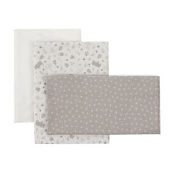 Lençol de Berço 3 Pcs (Berço 60) 60X120X1 Cm Abete Bege