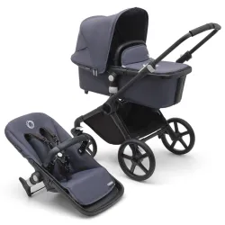 Carro Bugaboo Fox Cub Completo Preto - Azul Tempestade