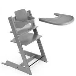 Trona Stokke Tripp Trapp Cinza Tempestade com Baby Set
