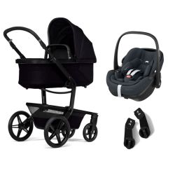 Carro Trio Joolz Day 5 Space Black com Portabebé Pebble Cinza