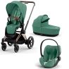 Carro Trio Cybex Priam com Portabebé Cloud T Leaf Green