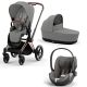 Carro Trio Cybex Priam com Portabebé Cloud T Sepia Black