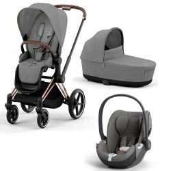 Carro Trio Cybex Priam com Portabebé Cloud T Sepia Black