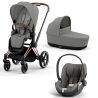 Carro Trio Cybex Priam com Portabebé Cloud T Mirage Grey