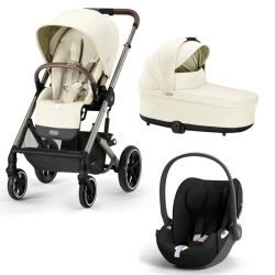 Carro Trio Cybex Balios Ocean Blue com Portabebé Cloud T Sepia Black