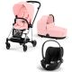 Carro Trio Cybex Balios Seashell Beige com Portabebé Cloud T Sepia Black
