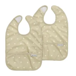 Pack 2 Babadores Ponto Quadrados 24X33 Cm Me-Sweet Heart Sand/Soft Sand