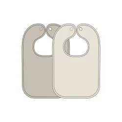 Pack 2 Babadores Rizo Quadrados 27X43 Cm Me-Popcorn Naturel/S.Sand