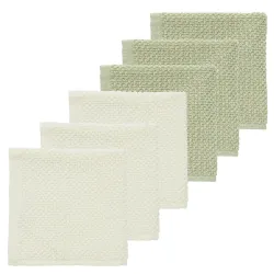 Pack 6 Toalhas Faciais 30X30 Cm Me-Popcorn Naturel/S.Olive