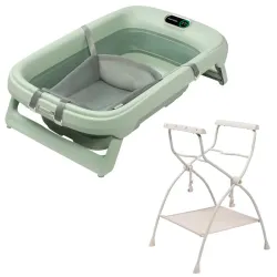 Banheira Maxicosi Indigo Plus Sage Green inclui Suporte Recém Nascido e Suporte Elegance Beige