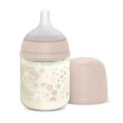 Biberão de Vidro 120ml Wonderland Coelhos Rosa