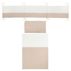 Funda nórdica cuna + Relleno + Protector + Funda almohada Anaïs  110x155 792 Anais R07 10 B/lino