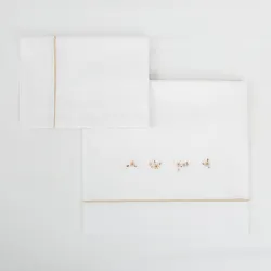 Jogo de Lençóis Algodão 100% 3 Peças Anaïs Berço 003 Anais R07 10 B/lino