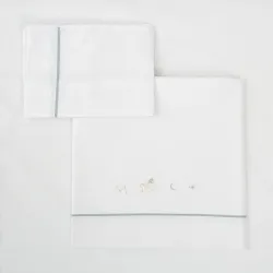 Juego de Lençóis Algodão 100% 3 Peças Blue Sky Berço 003 Blue Sky 535 16 B/verd