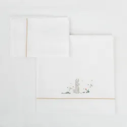 Juego de Lençóis Algodão 100% 3 Peças Campo Berço 003 Campo 617 10 B/lino