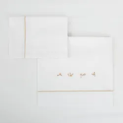 Jogo de Lençóis Algodão 100% 3 Peças Anaïs Mini Berço 001 Blue Sky 535 16 B/verd