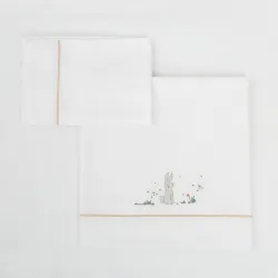 Juego de lençóis 100% algodão 3 peças Campo Minicuna 001 CAMPO 617 10 B/LINO