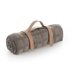 Manta Punto Bamboo 80X100X1Cm Quadrados Café