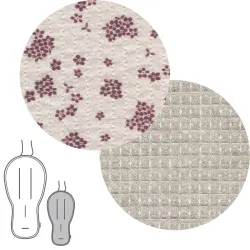 Colchoneta Silla Universal Reversible Oval Naturale Rosa 43X88X1Cm