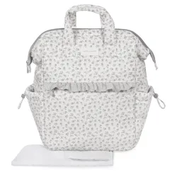 Mochila Little Bloom Flor Cinza