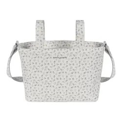 Bolsa Crossbody Pele Little Bloom Flor Cinza