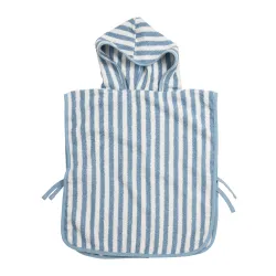Poncho De Banho 1-3 Anos Me-Fat Stripe Jeans Blue